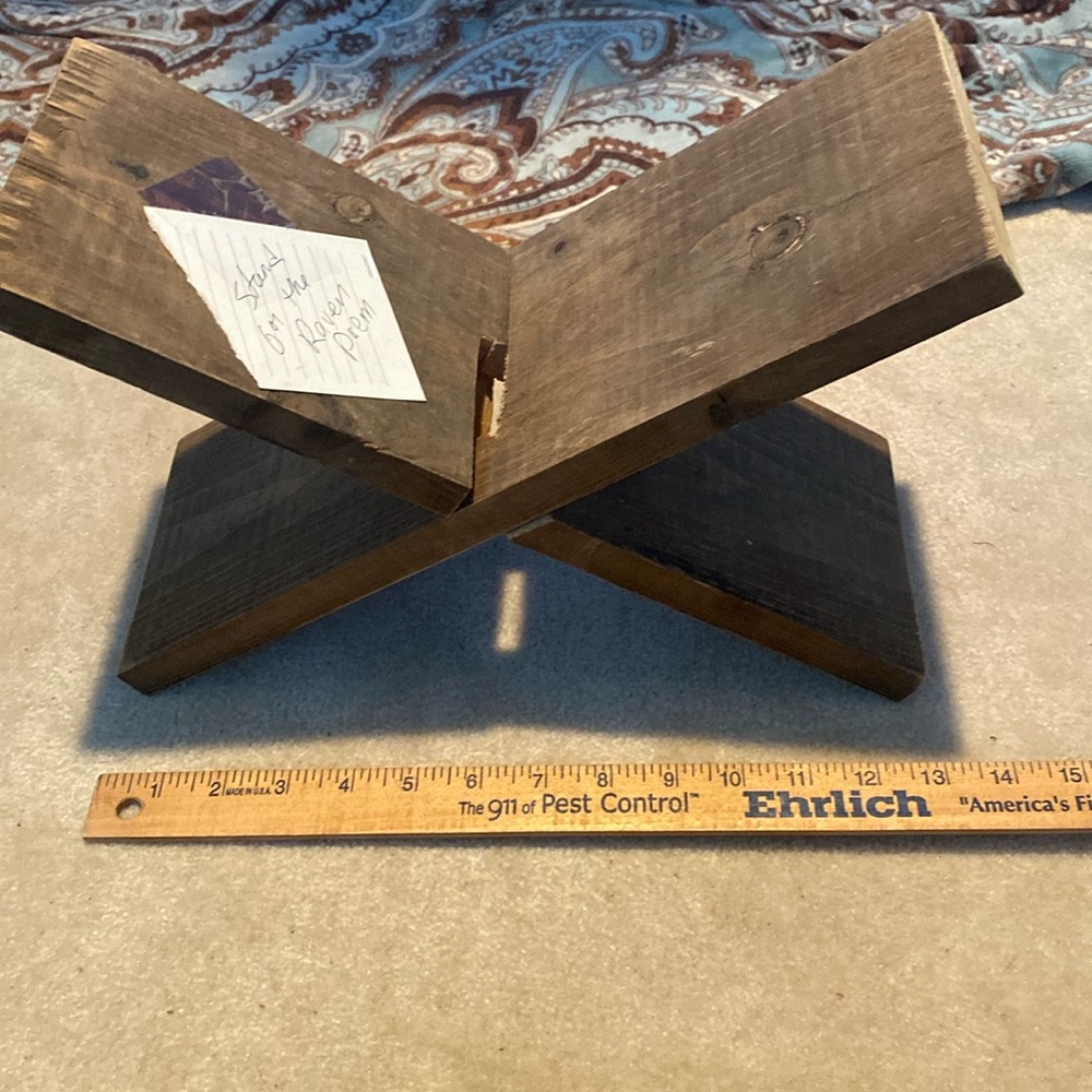 NWOT Solid Wood Stand for the Raven Poem